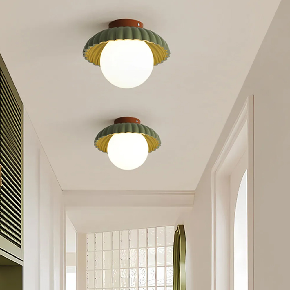 French Flower Bud Ceiling Lamp Hallway Flush Embedded Light