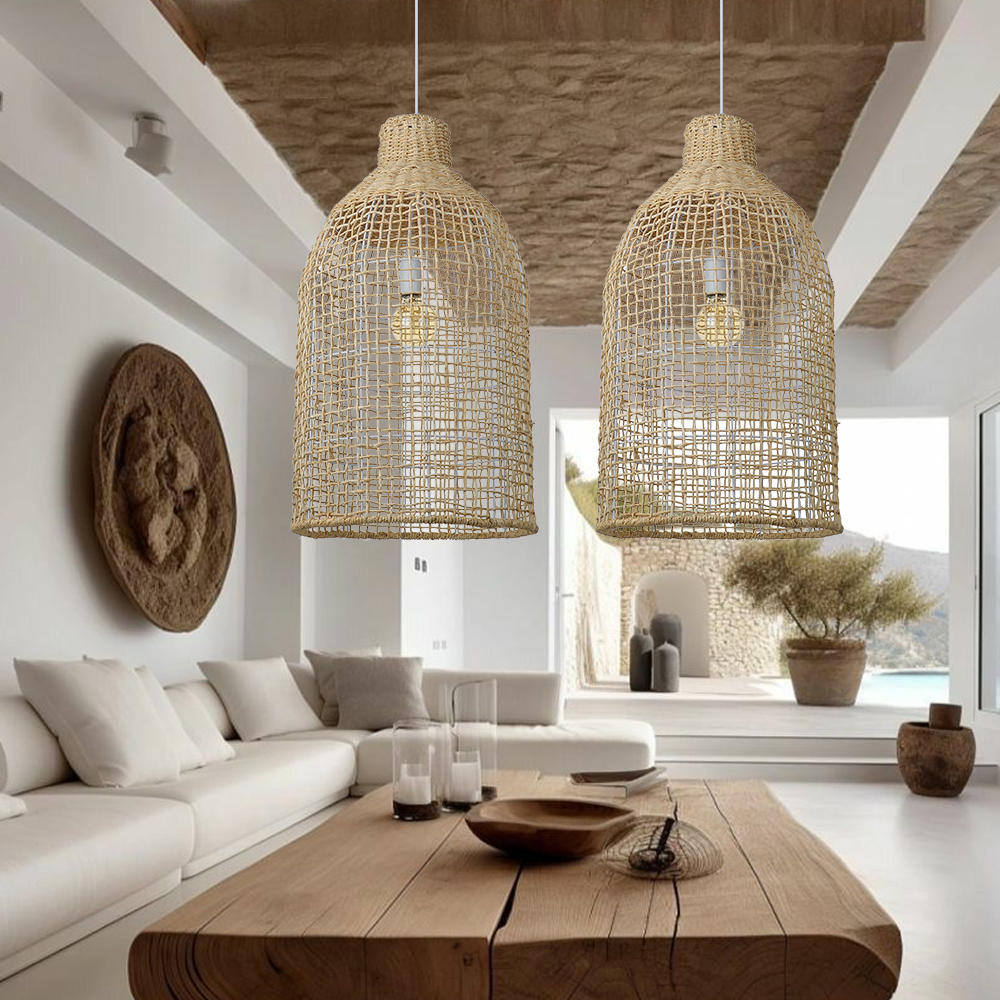 Hand Woven Lighting Dining Room Rattan Pendant Lights