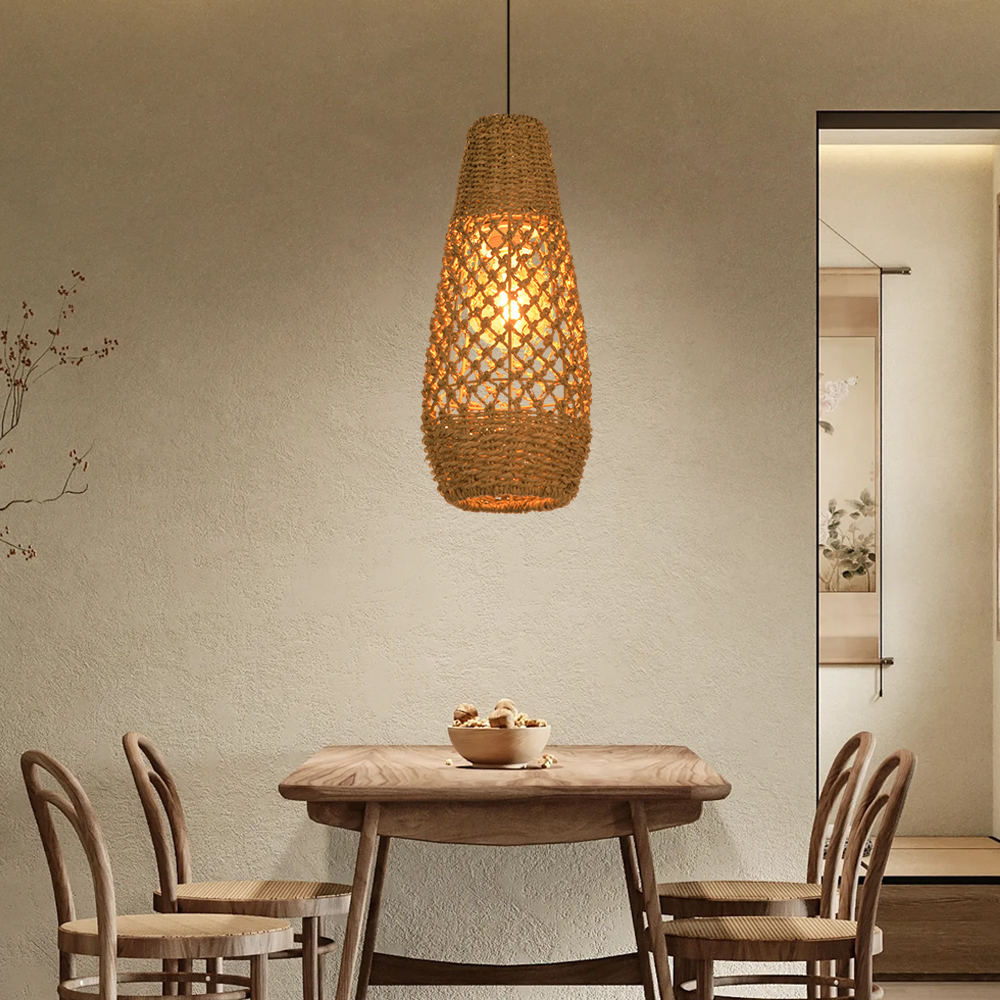 Classic Traditional Seagrass Pendant Light for Dining Room