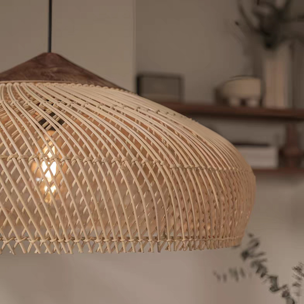 50% OFF Clearance Rattan Pendant Light Wabi Sabi Style Retro Dining Room Chandelier