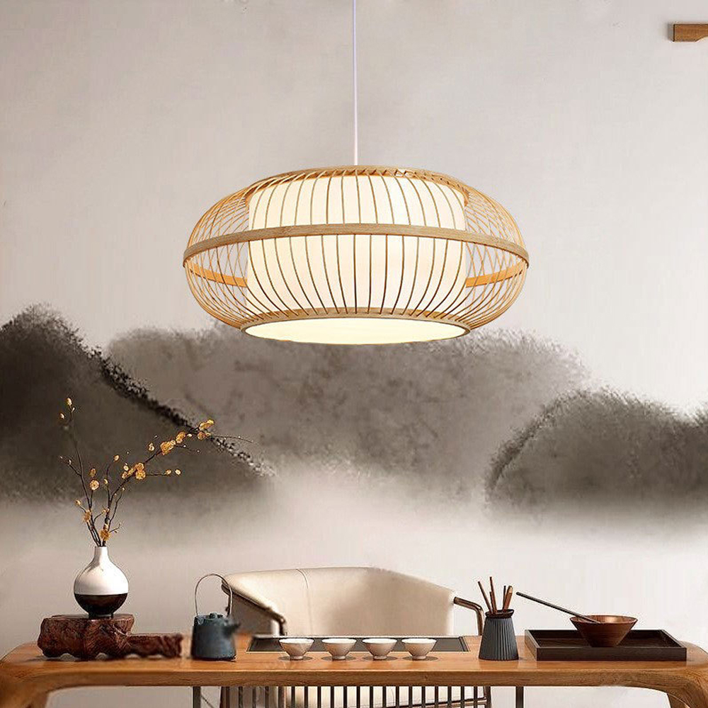 Artistic Bamboo Hanging Lamp Creative New Chinese Zen Restaurant Chandelier
