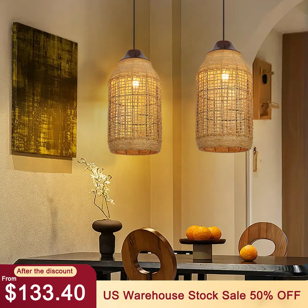 Large Rattan Pendant Light Fixtures