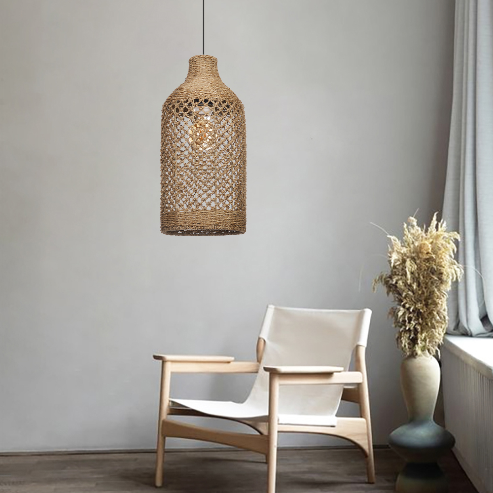 Wabi Sabi Style Seagrass Pendant Light