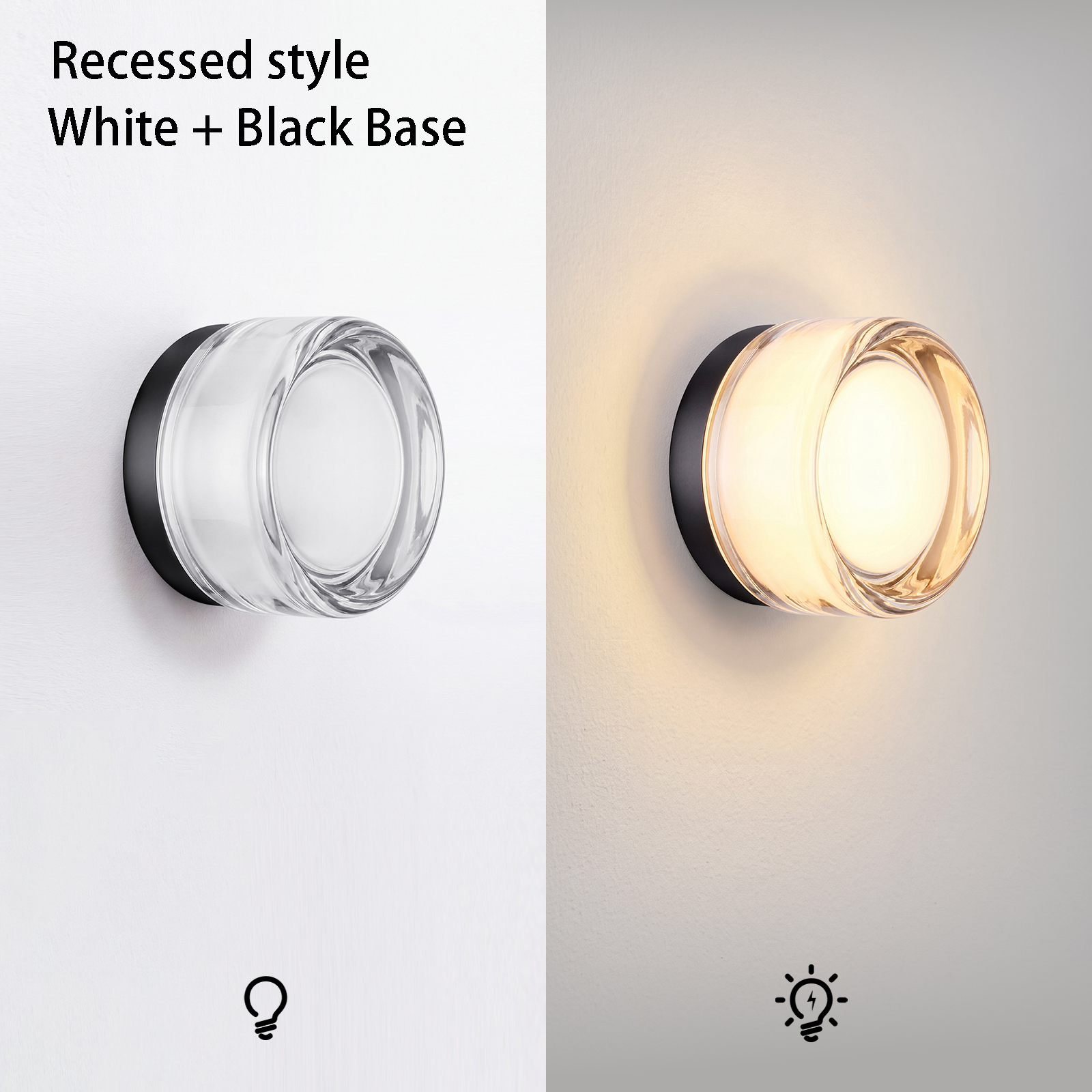 Round Glass Wall Lamp French-style Hallway Ceiling Light