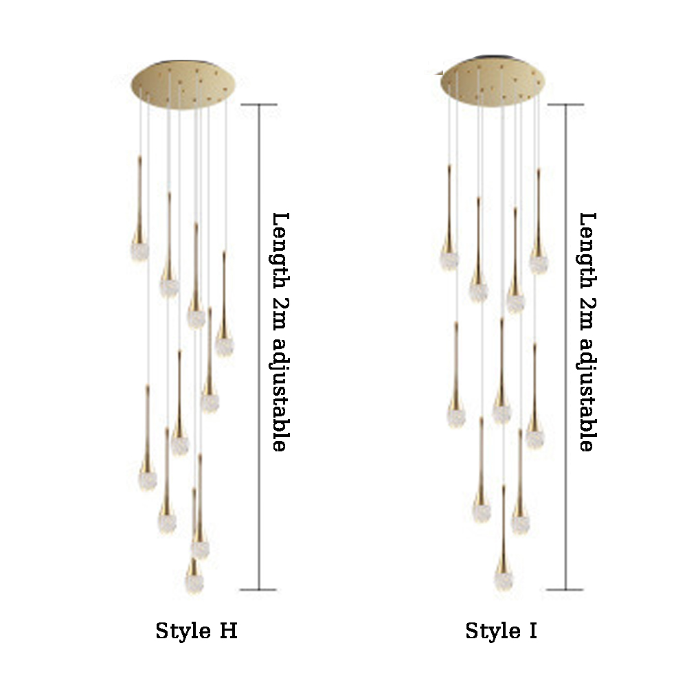 Modern Minimalist Staircase Chandelier Creative Soft Light Duplex Chandelier Restaurant Villa Spiral Stairwell Long Chandelier