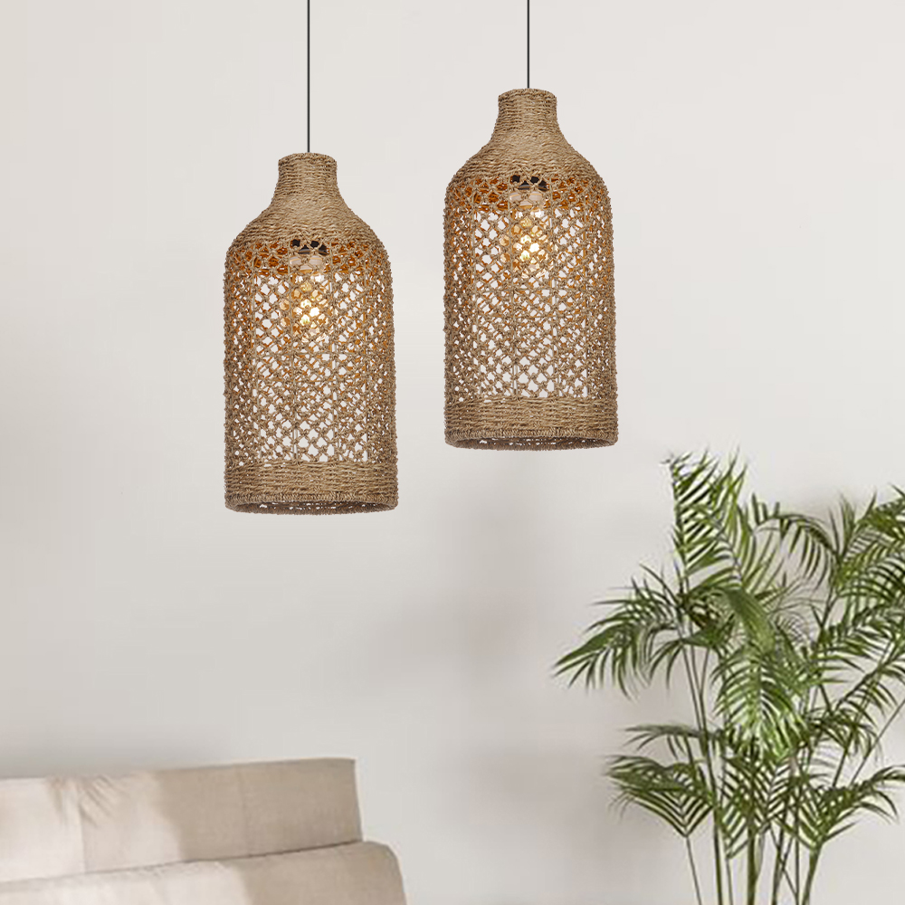 Wabi Sabi Style Seagrass Pendant Light
