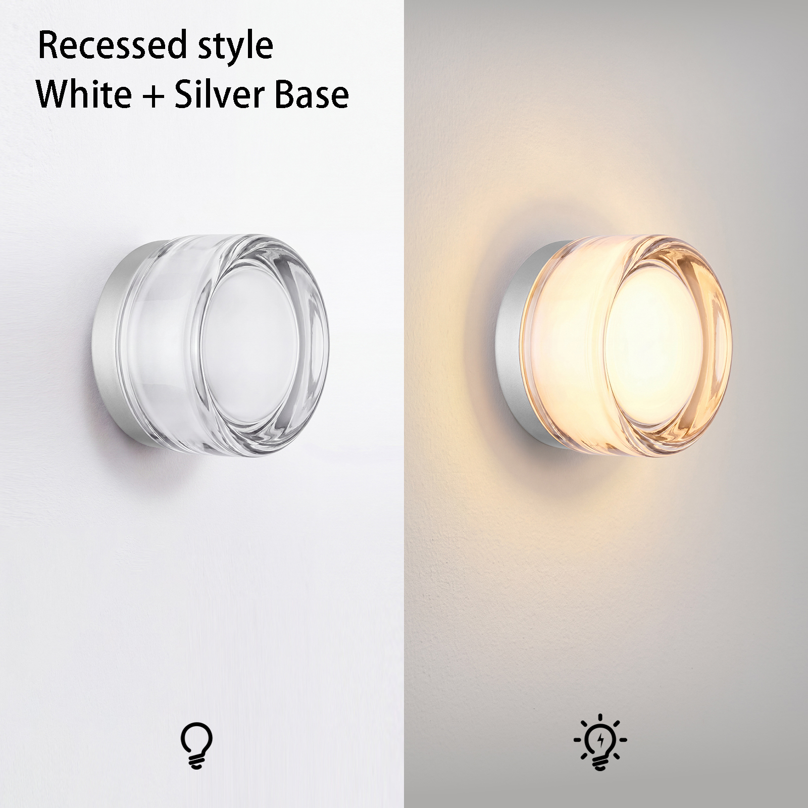 Round Glass Wall Lamp French-style Hallway Ceiling Light