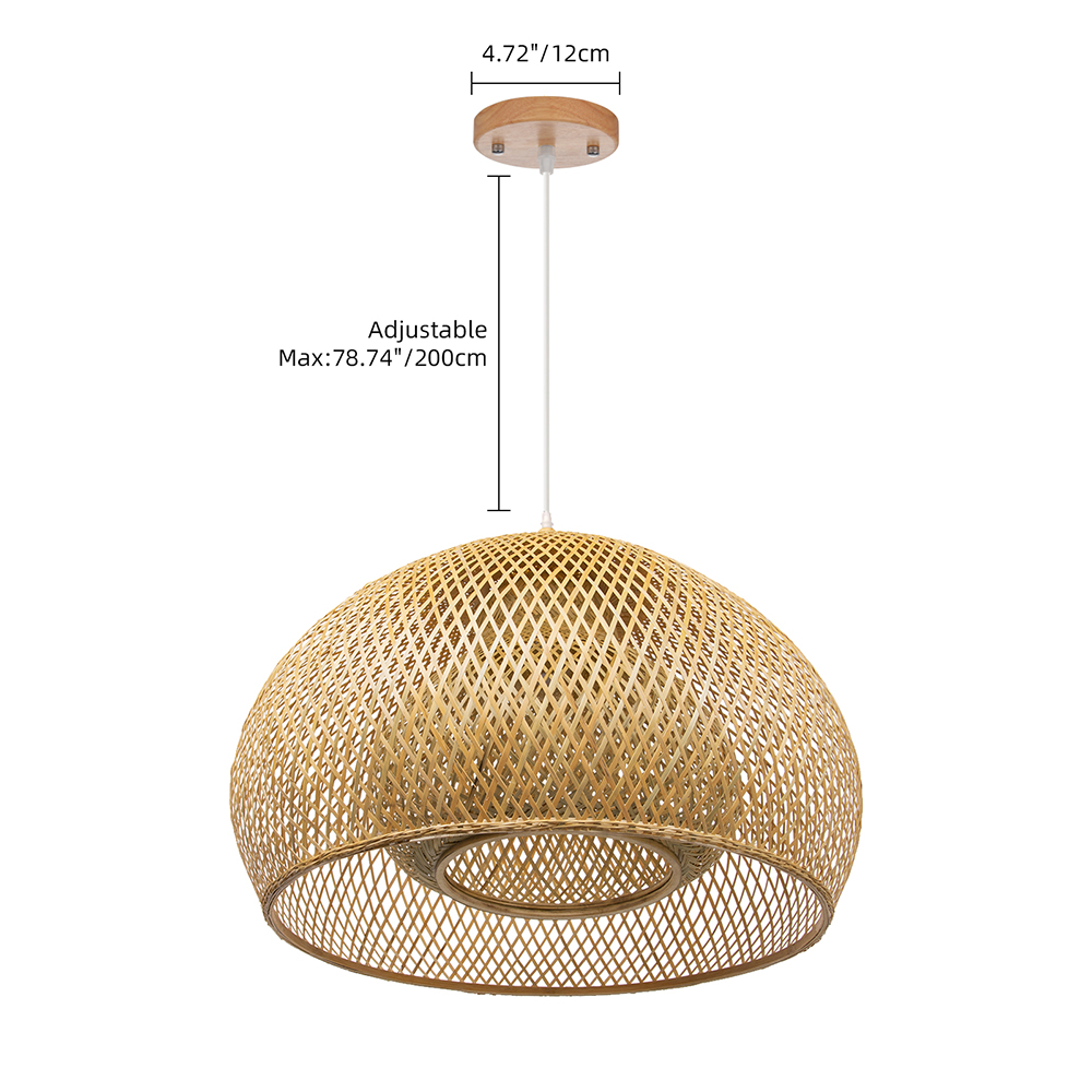 Bohemian Living Room Handcrafted Bamboo Pendant Light Rattan Bamboo Chandelier