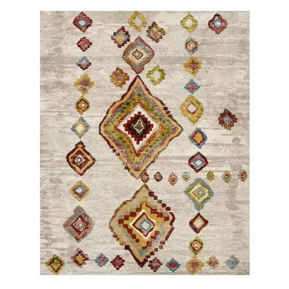 Thickened Imitation Cashmere Carpet Nordic Moroccan Living Room Blanket Ethnic Style American Retro Floor Mat