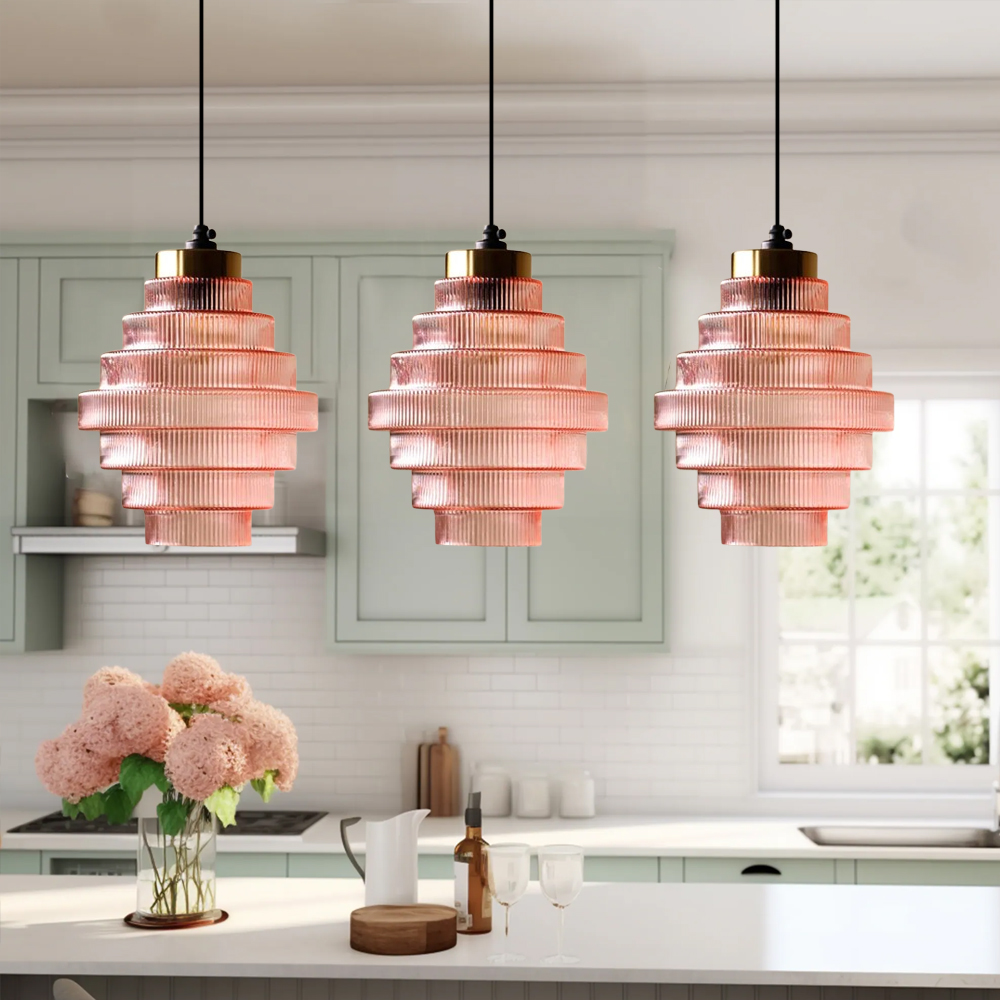 Medieval Antique Glass Pendant Light Entrance Corridor Decorative Lamp