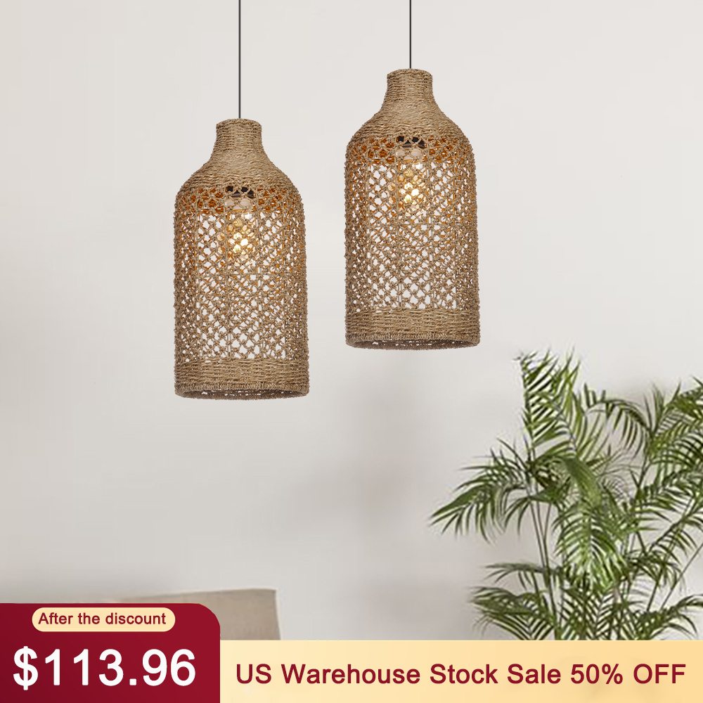 Wabi Sabi Style Seagrass Pendant Light