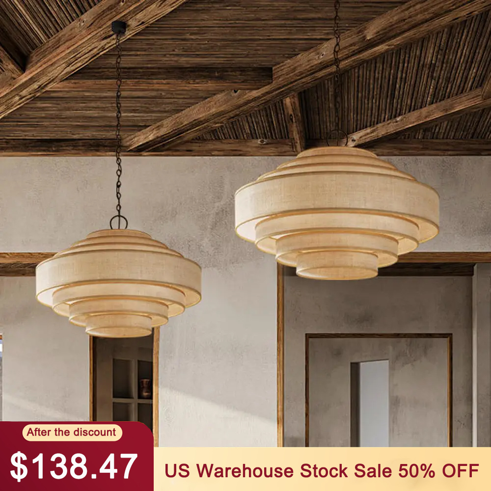 Wabi-sabi Style Dining Room Decor Fabric Chandelier