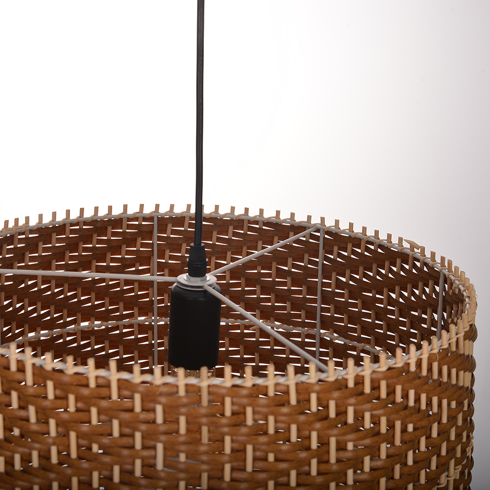 Japandi Creative Round Rattan Hanging Lamp for Dining Rooms and Kitchens