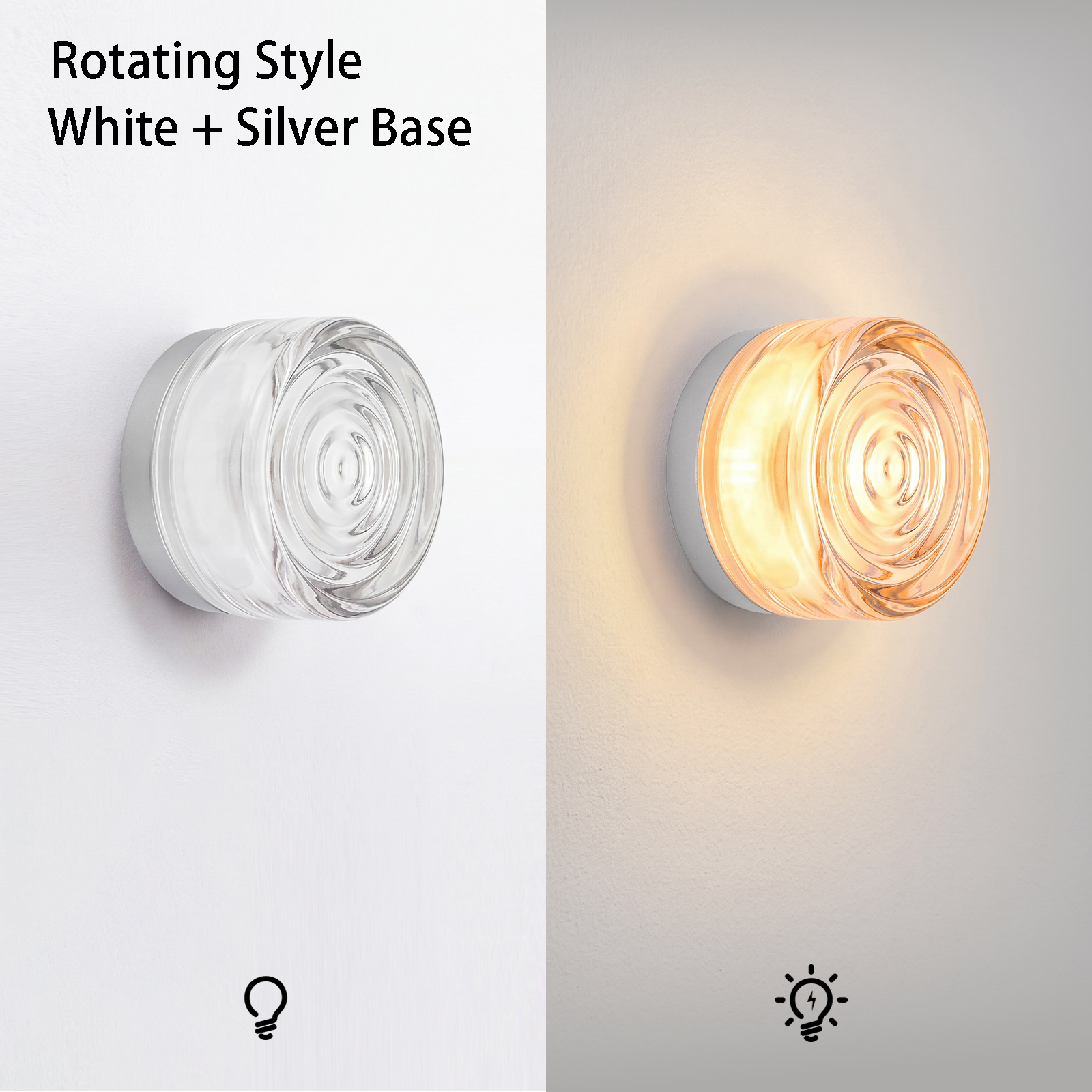 Round Glass Wall Lamp French-style Hallway Ceiling Light