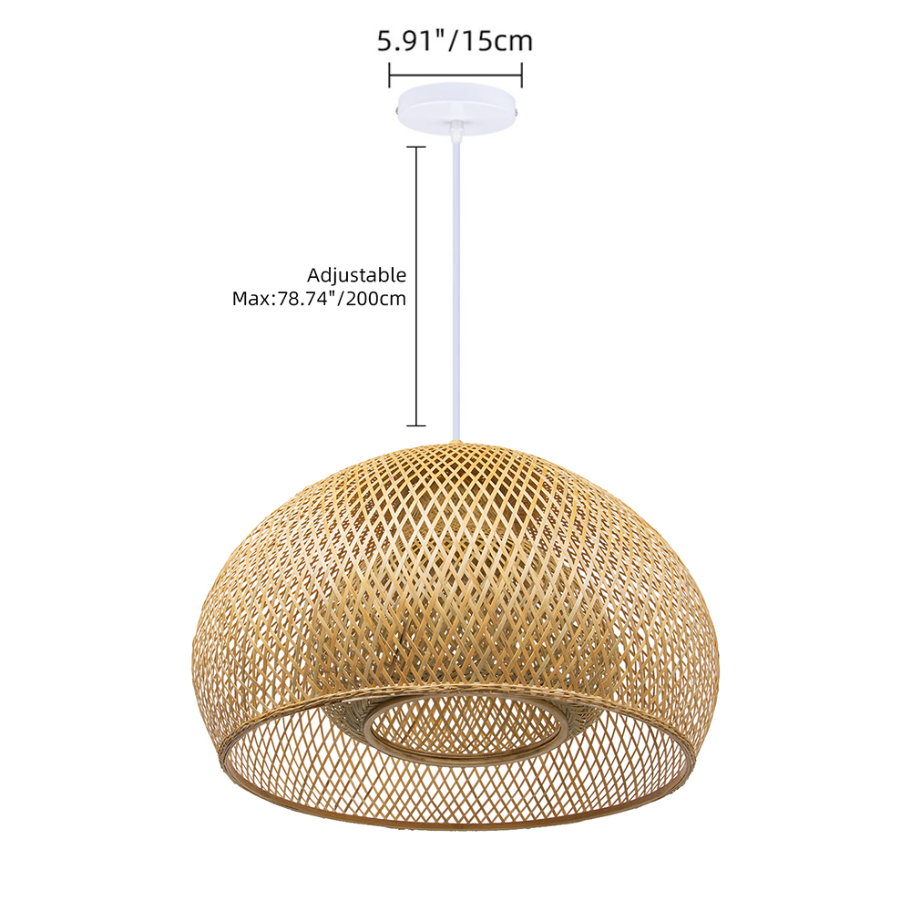 Bohemian Living Room Handcrafted Bamboo Pendant Light Rattan Bamboo Chandelier