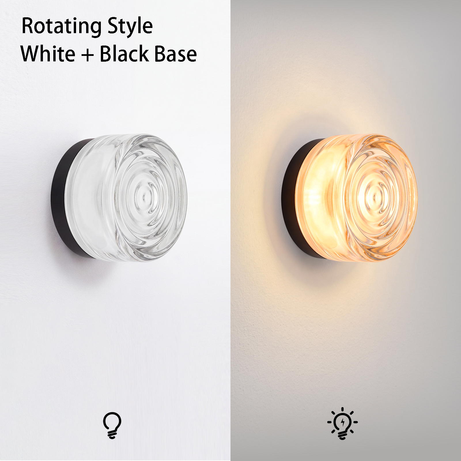 Round Glass Wall Lamp French-style Hallway Ceiling Light