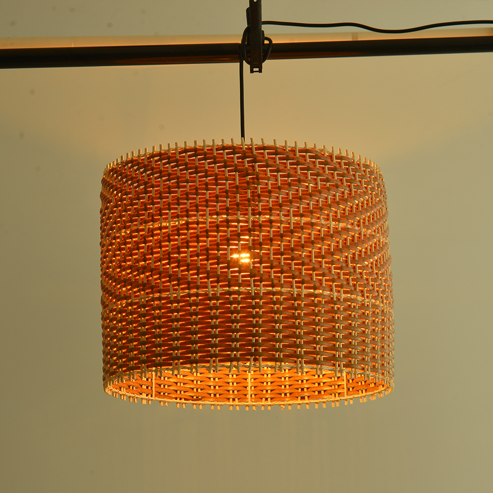 Japandi Creative Round Rattan Hanging Lamp for Dining Rooms and Kitchens