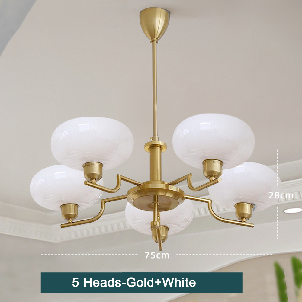 Bauhaus Living Room Milk White Glass Chandelier