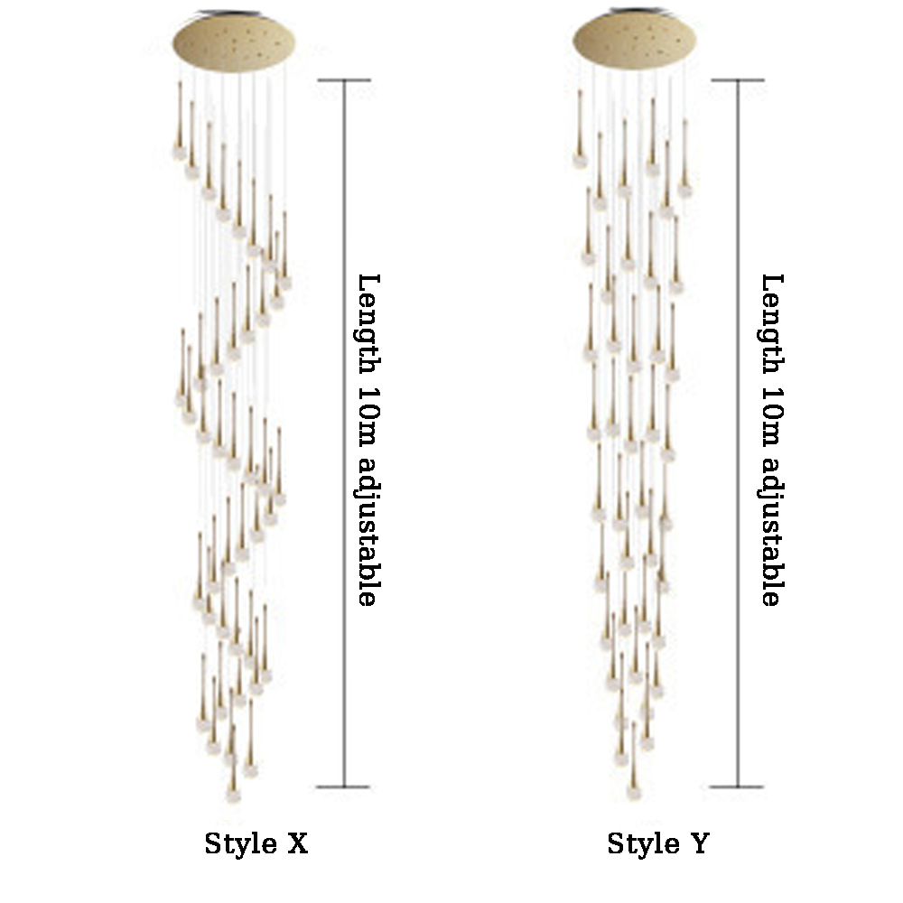 Modern Minimalist Staircase Chandelier Creative Soft Light Duplex Chandelier Restaurant Villa Spiral Stairwell Long Chandelier