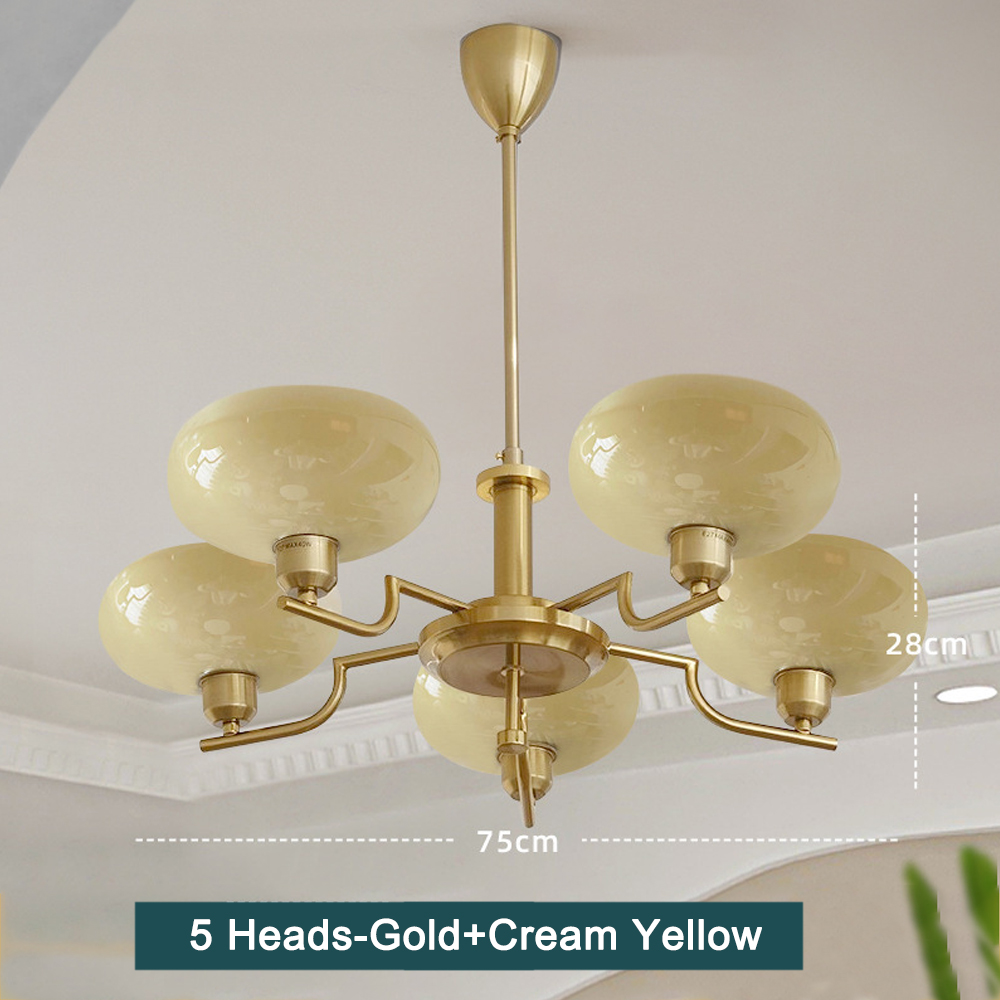 Bauhaus Living Room Milk White Glass Chandelier