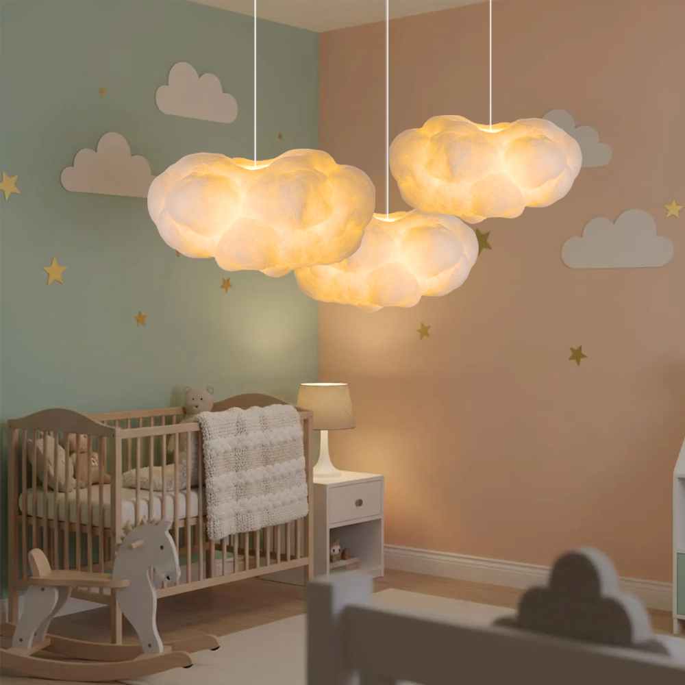 Modern White Cloud Chandelier Hanging Lamp Restaurant Home Decor Lighting