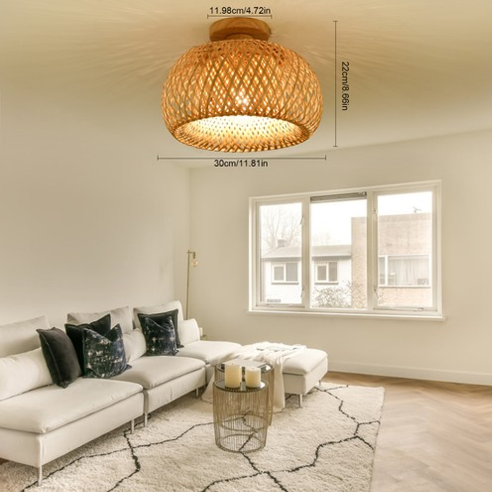 30cm Small Bamboo Ceiling Light for Entryway Balcony