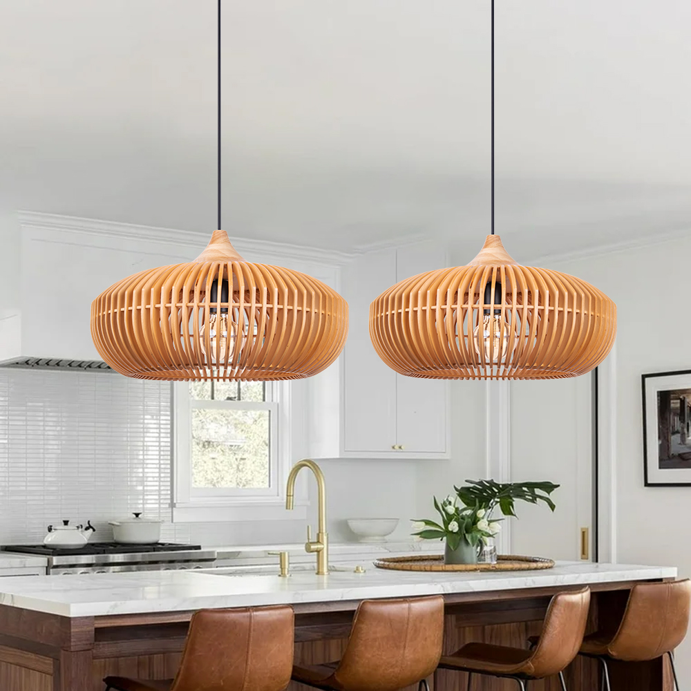 Restaurant Decor Wooden Pendant Lights