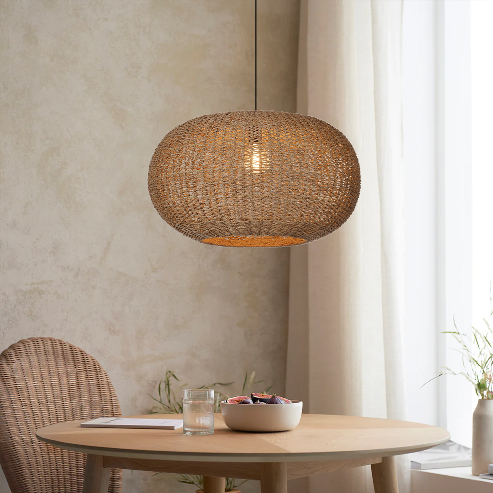 Creative Seagrass Pendant Light Handmade Art Chandelier Living Room Dining Room