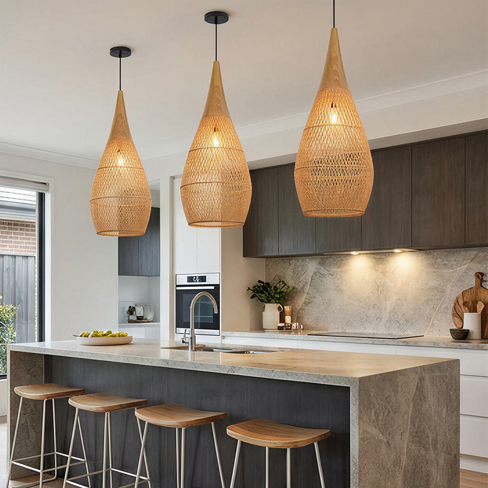 Beautiful Rattan Pendant Light Kitchen Restaurant Hanging Lights