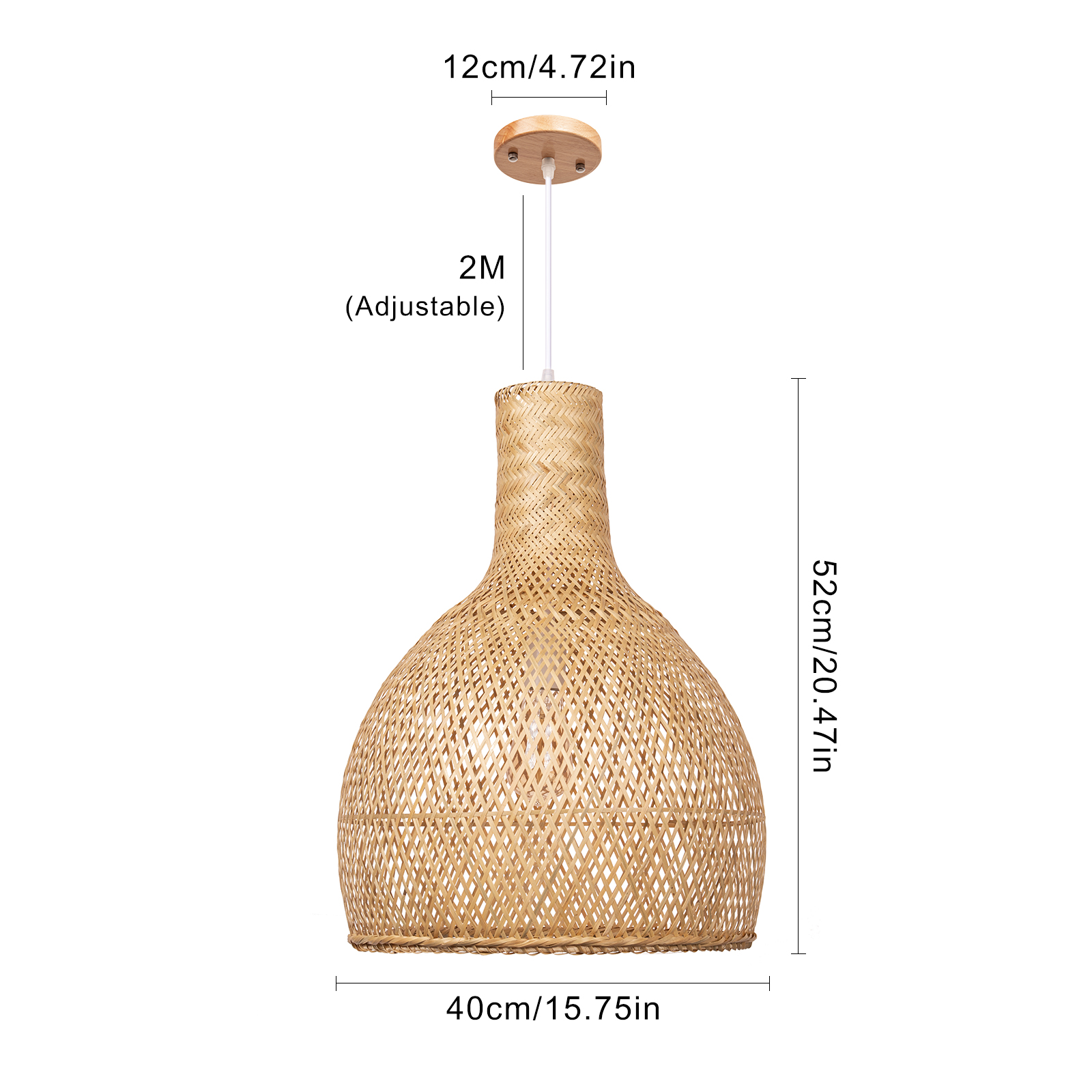 Modern Bamboo Hanging Lights Country Style Kitchen Bell Pendant Chandeliers