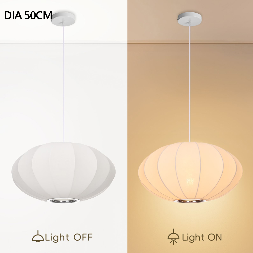 Modern Bubble Saucer Pendant Fabric Chandeliers for DIning Room