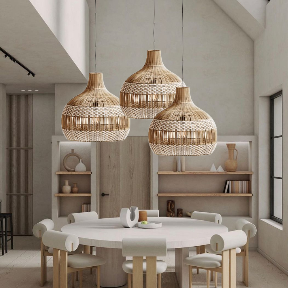 Dining Room Decor Rattan Pendant Lamp Kitchen Light Fixtures to Brighten Up Your Space