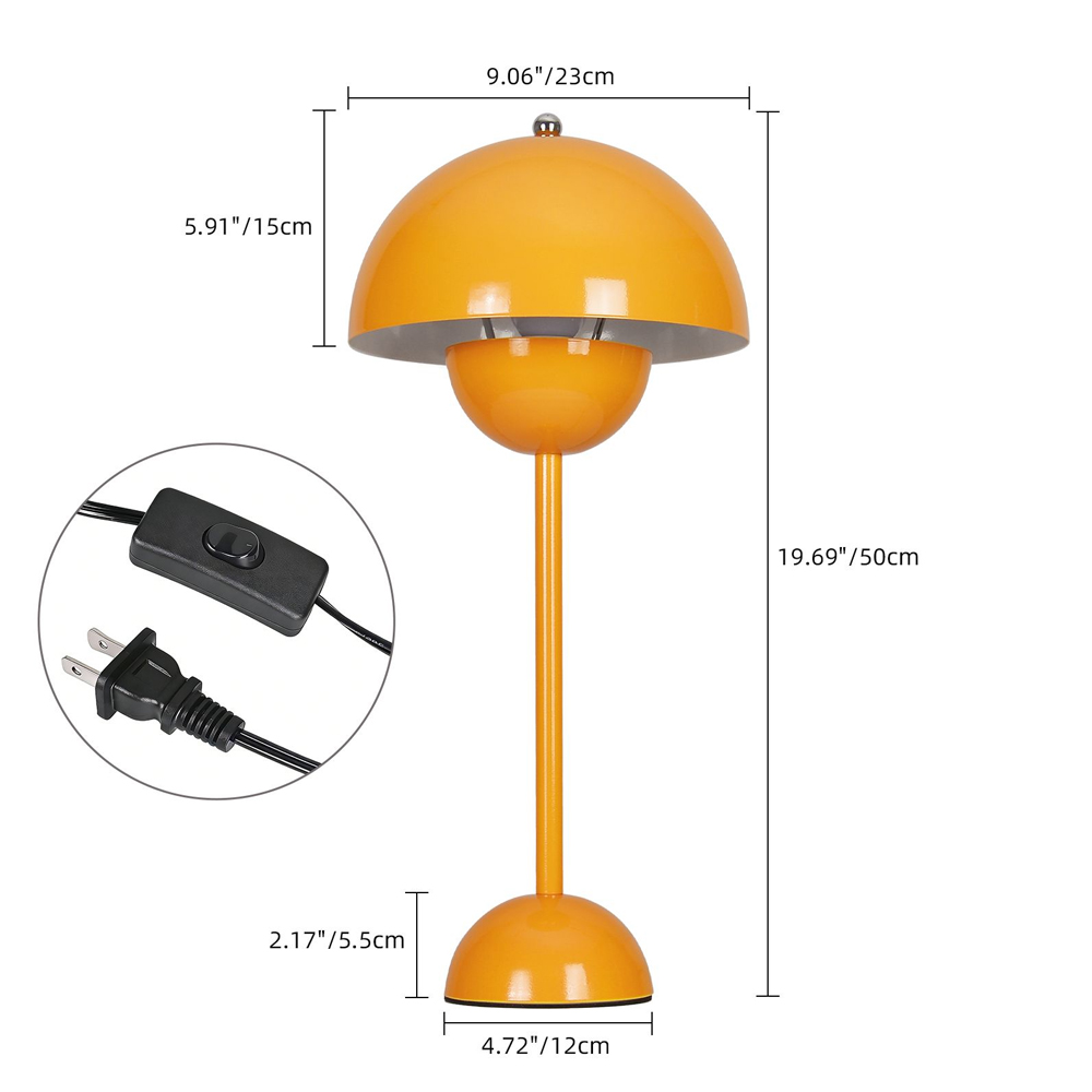 Danish Retro Flower Bud Table Lamp Nordic Style Plug In Bedroom Bedside Lighting