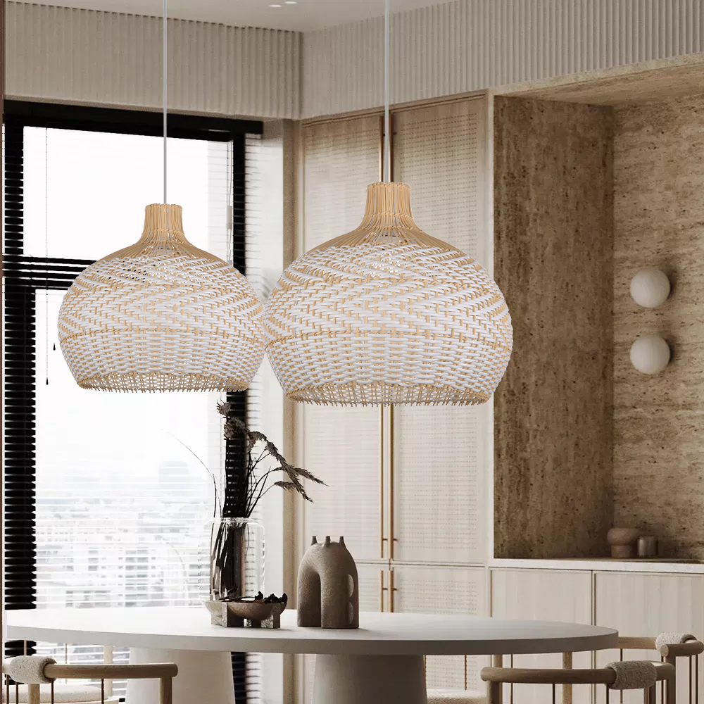 Serena White Rattan Pendant Light Shade