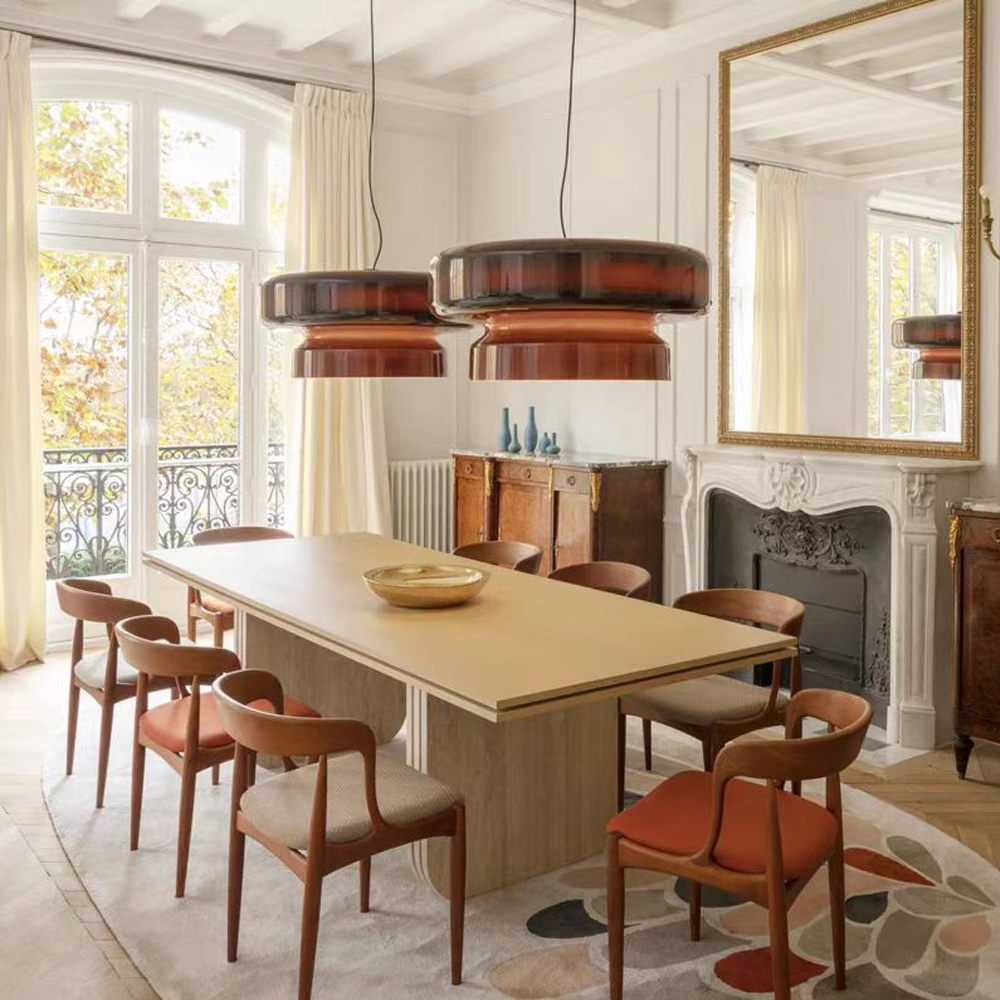 Nordic Glass Pendant Light Mid-Century Modern Minimalist Colored Glass Bar Ambient Light
