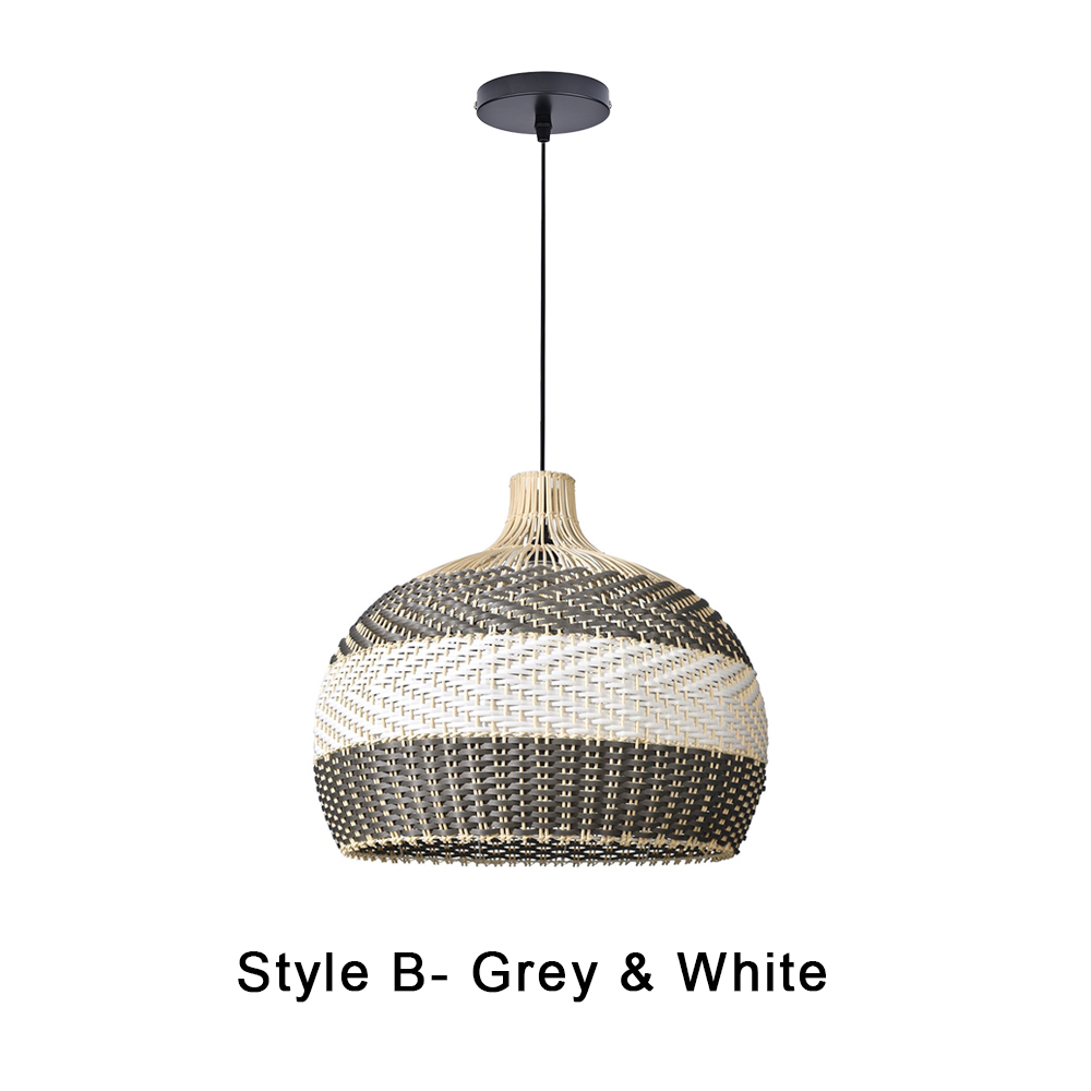Simply White Rattan Pendant Light