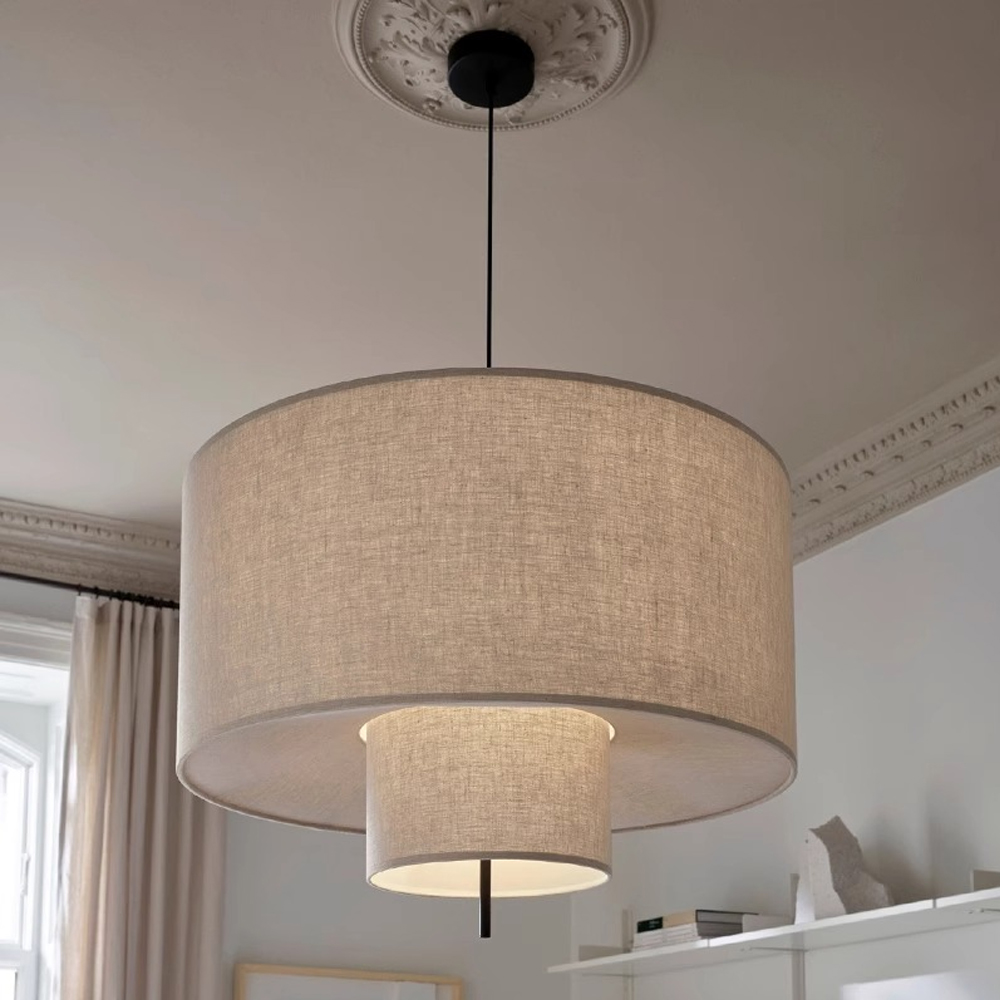 Wabi-sabi Style Nordic Fabric Chandelier Living Room Decorative Lamp