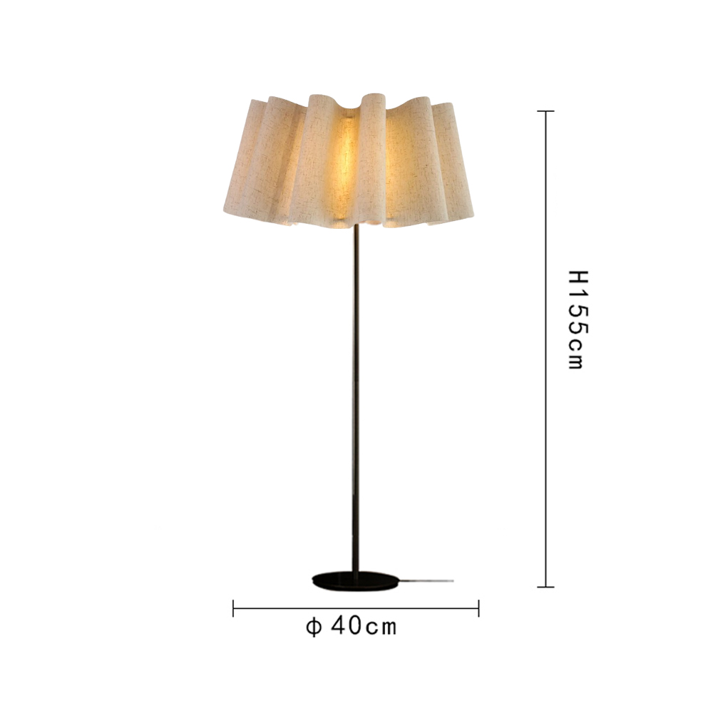 Japanese Retro Artistic Fabric Floor Lamp Wabi-sabi Living Room Lampshade