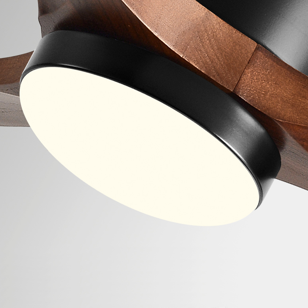 Ceiling Fan With Light Nordic Solid Wood LED Fan Lamp For Restaurant Living Room