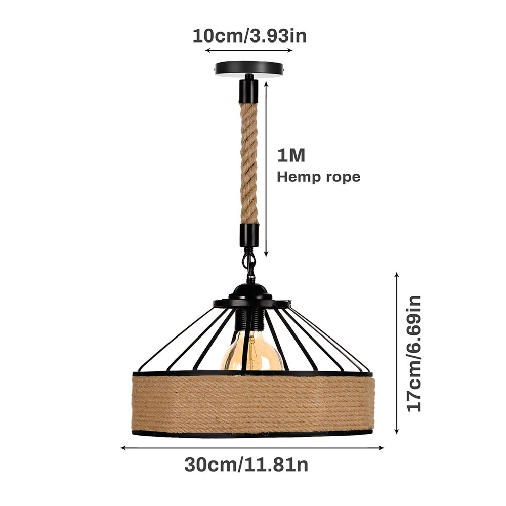 Industrial Style Country Hemp Rope Chandelier Cafe Restaurant Creative Decor