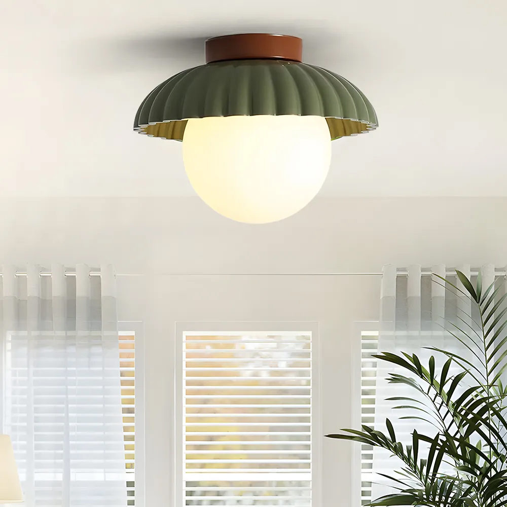 French Flower Bud Ceiling Lamp Hallway Flush Embedded Light