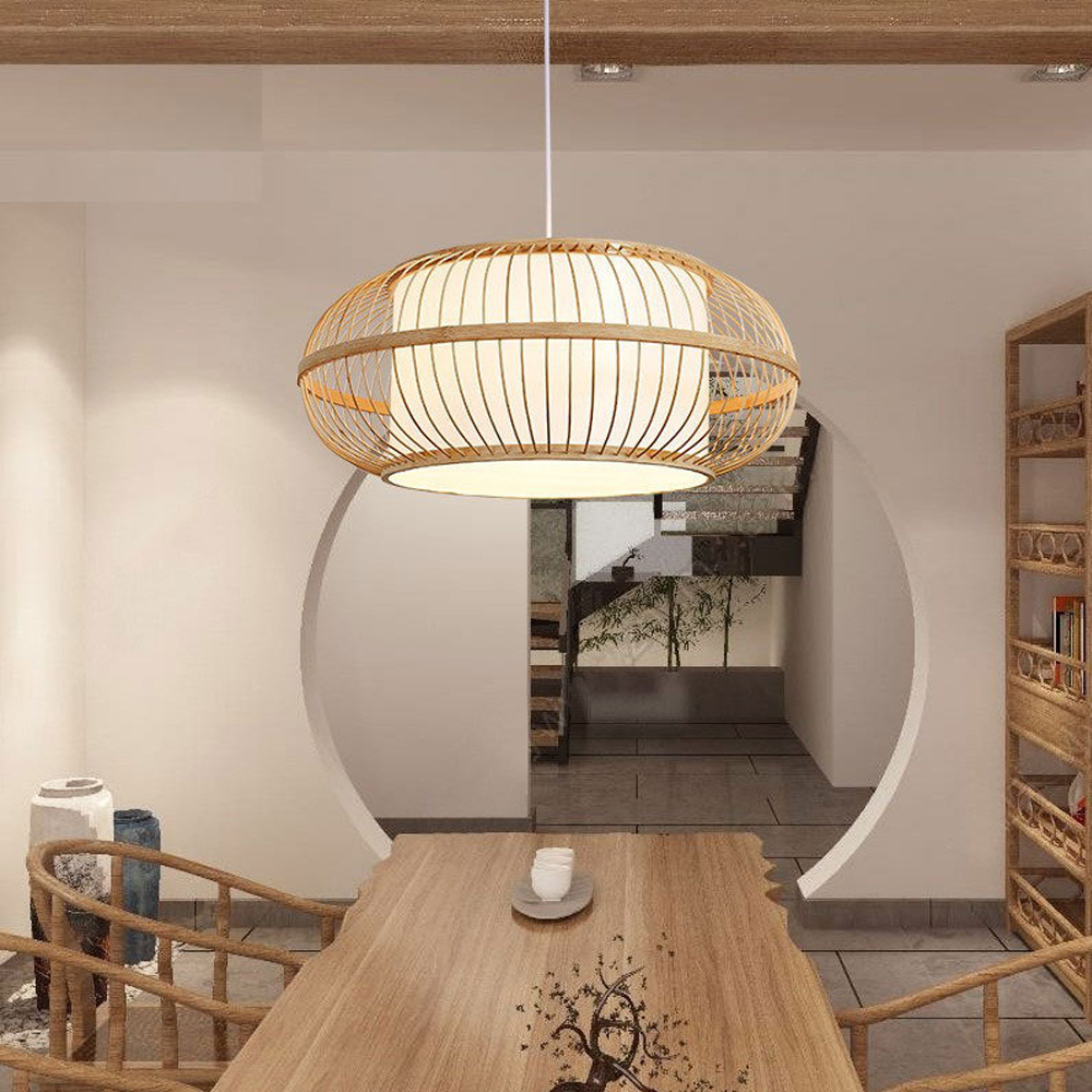 Artistic Bamboo Hanging Lamp Creative New Chinese Zen Restaurant Chandelier