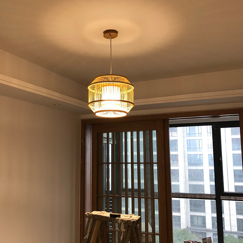 Japanese Restaurant Bamboo Chandelier Casual Tatami Pendant Lamp for Living Room