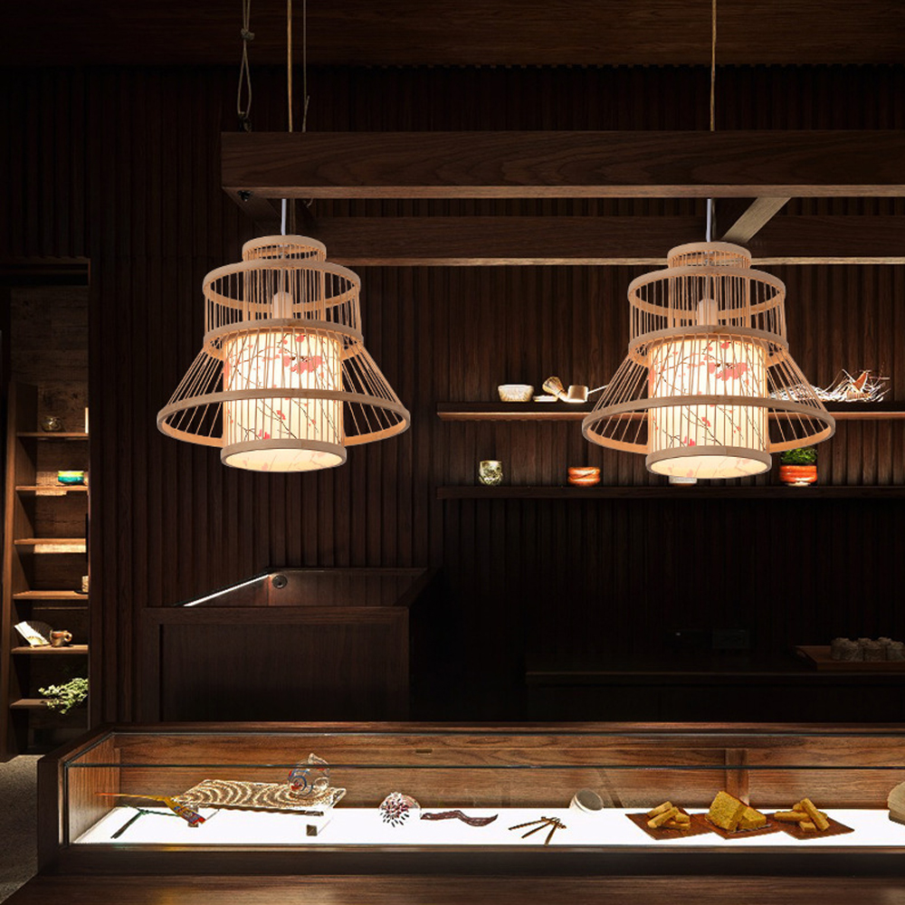 Japanese Restaurant Bamboo Lantern Chandelier Light Balcony Corridor Decorative Lamp