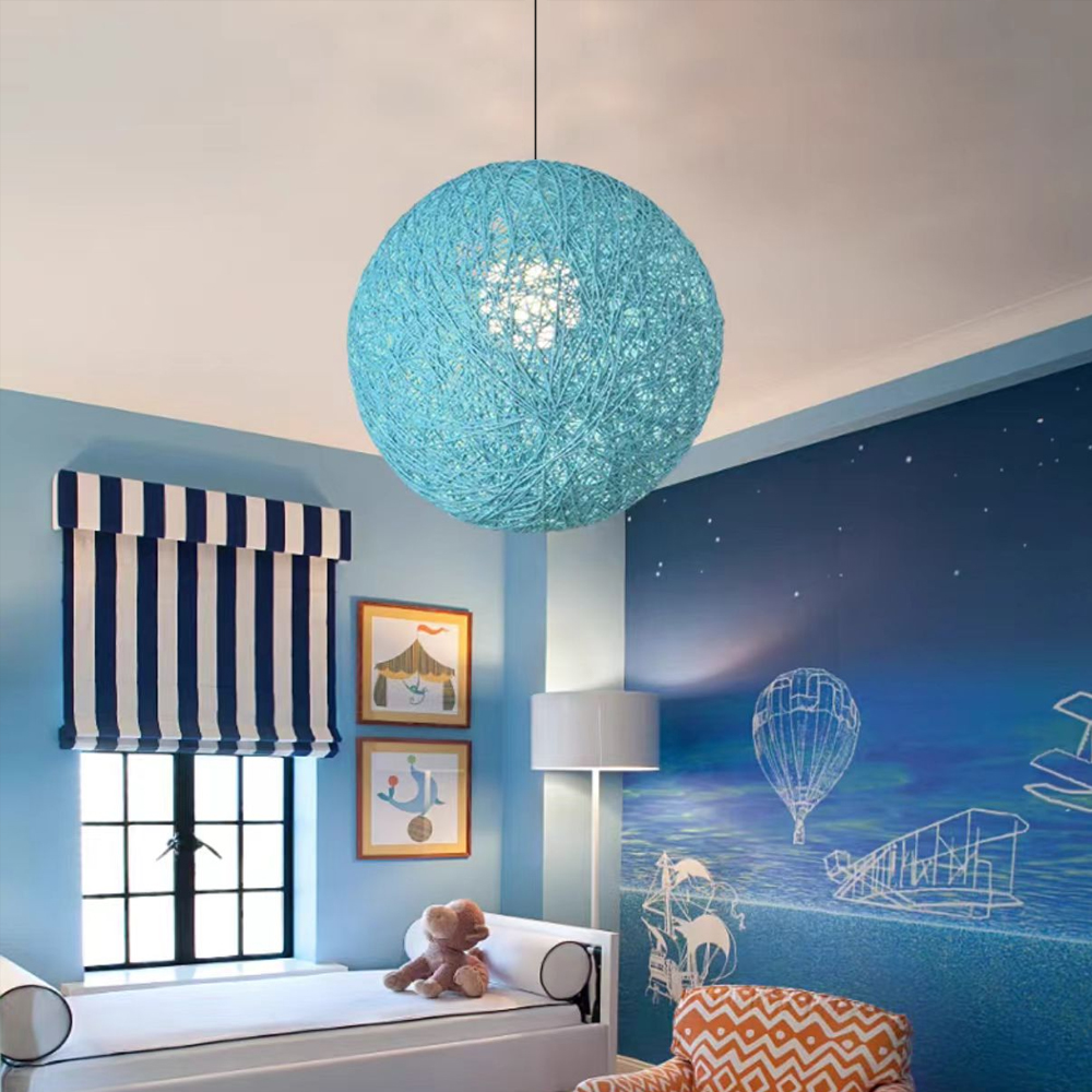 Creative Restaurant Ball Chandelier Rattan Weaving Bird's Nest Lamp