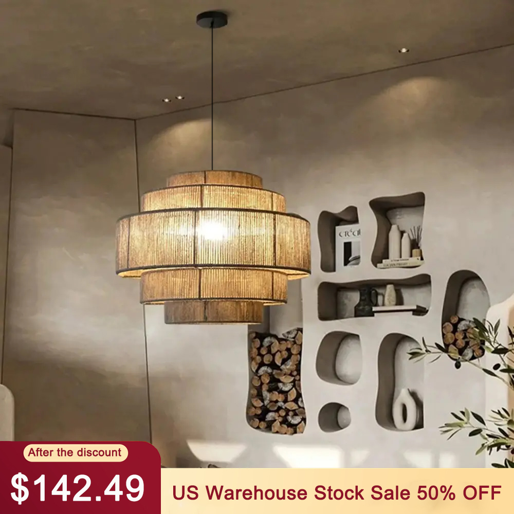 Best Modern Kitchen Island Lighting Handwoven Rope Chandelier for Dining Room