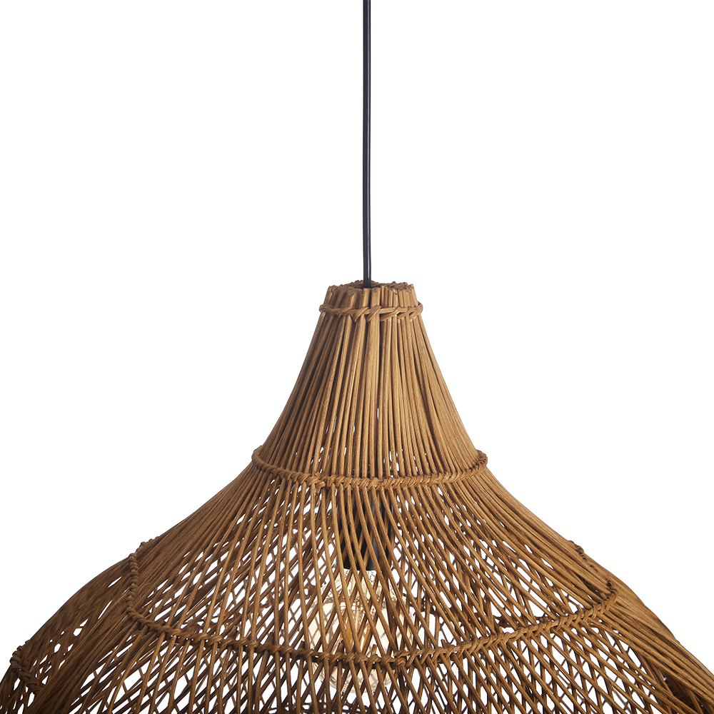 Living Room Rattan Pendant Light Wabi Sabi Wicker Chandelier