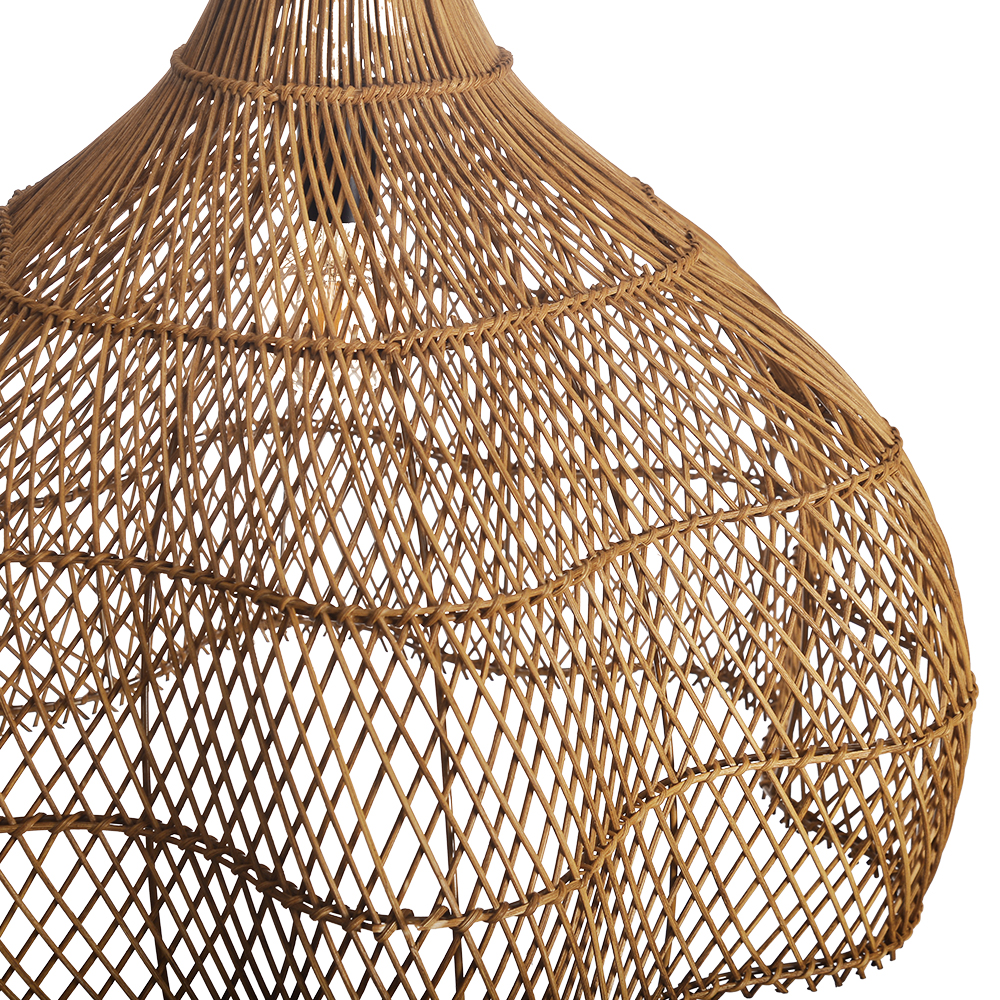 Living Room Rattan Pendant Light Wabi Sabi Wicker Chandelier