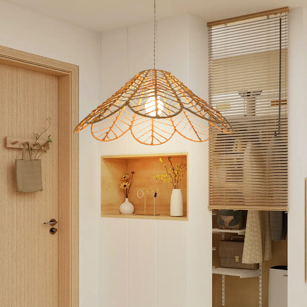 Minimalist Creative Japanese Paper Rope Woven Pendant Light Fixture