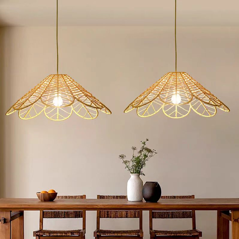 Minimalist Creative Japanese Paper Rope Woven Pendant Light Fixture